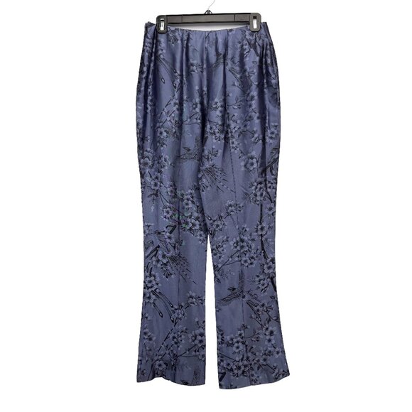 NINA RICCI Haute Boutique Paris VTG Lilac Designer Flowers Tailored Trouser s 40 - Picture 9 of 9